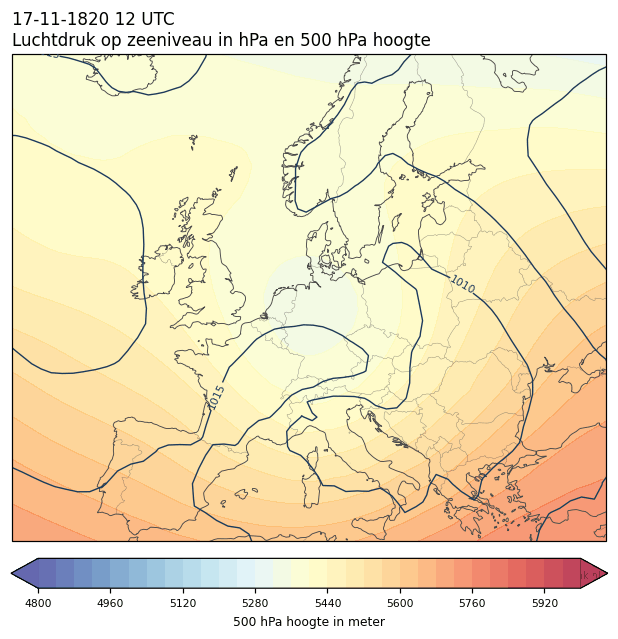 Weerkaart van 17 november 1820 om 12 UTC