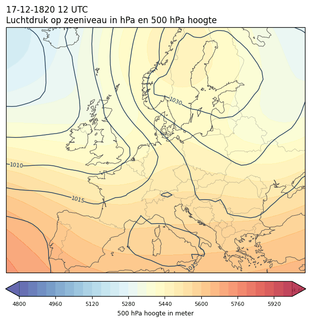 Weerkaart van 17 december 1820 om 12 UTC