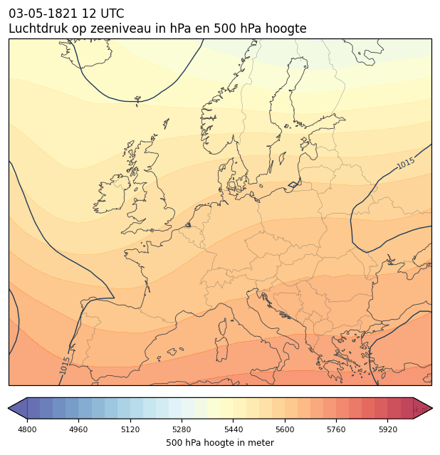 Weerkaart van 3 mei 1821 om 12 UTC