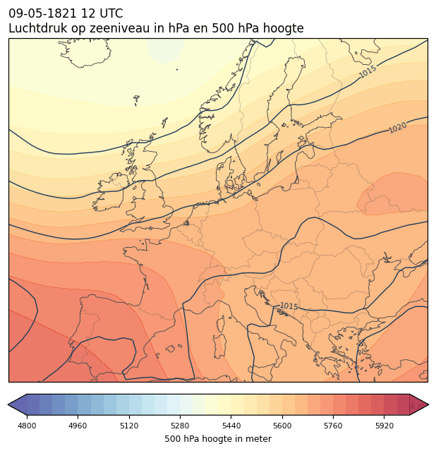Weerkaart van 9 mei 1821 om 12 UTC