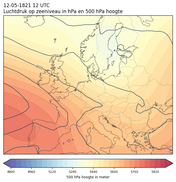 Weerkaart van 12 mei 1821 om 12 UTC
