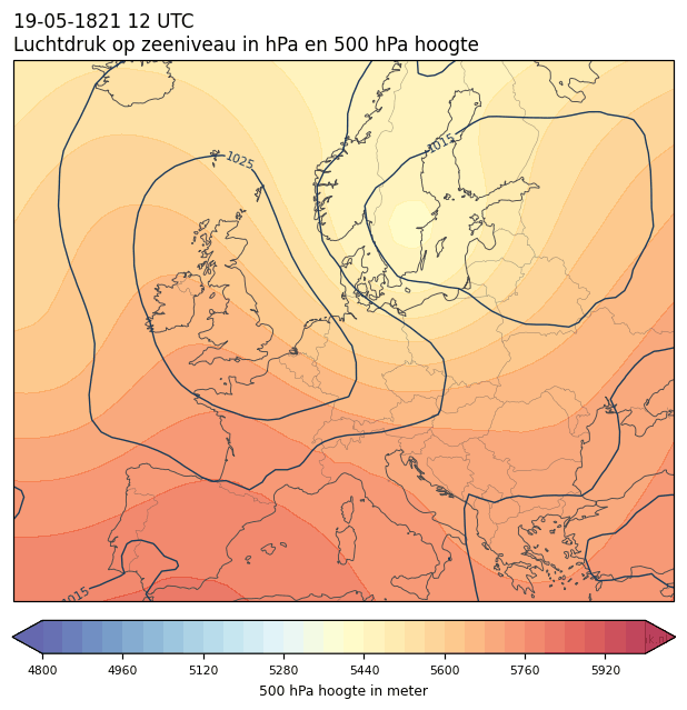 Weerkaart van 19 mei 1821 om 12 UTC