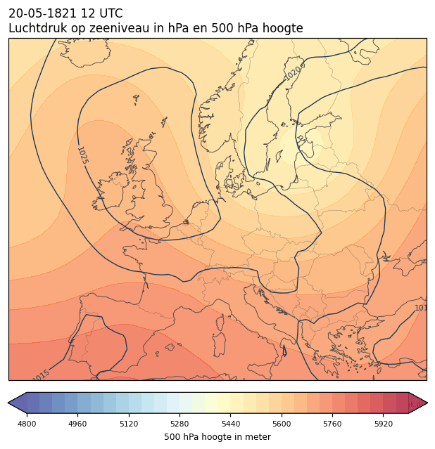 Weerkaart van 20 mei 1821 om 12 UTC