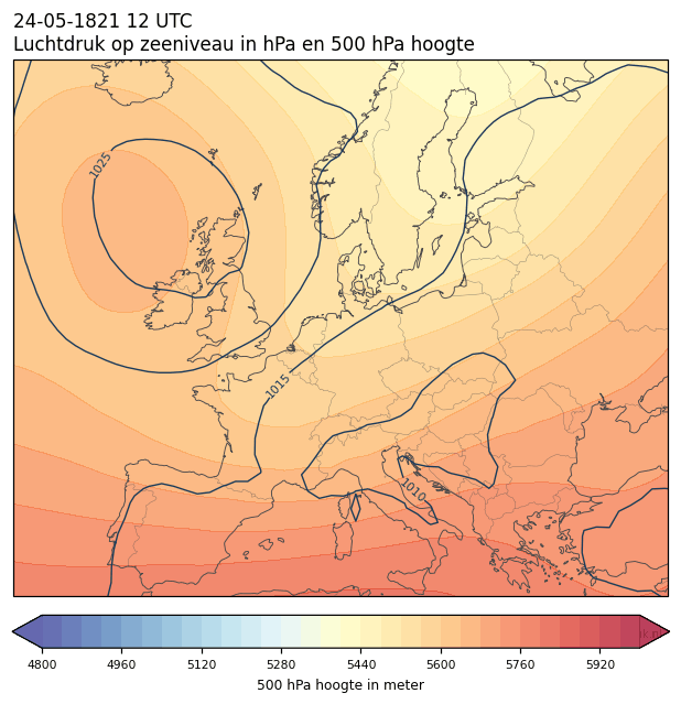 Weerkaart van 24 mei 1821 om 12 UTC