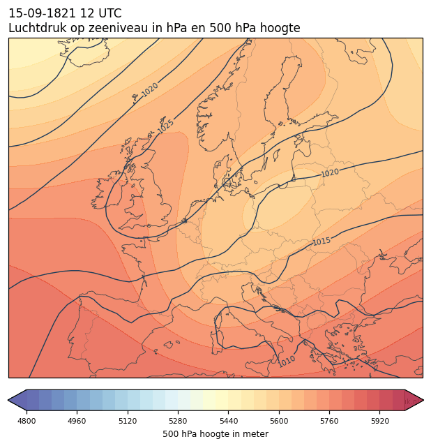 Weerkaart van 15 september 1821 om 12 UTC