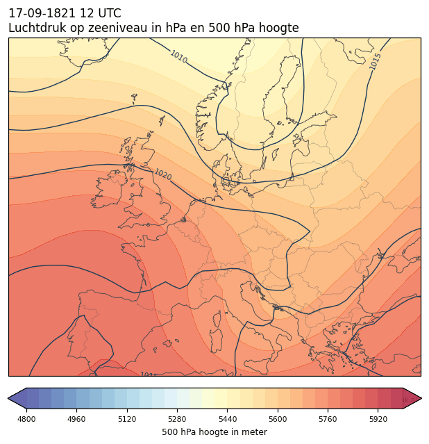 Weerkaart van 17 september 1821 om 12 UTC