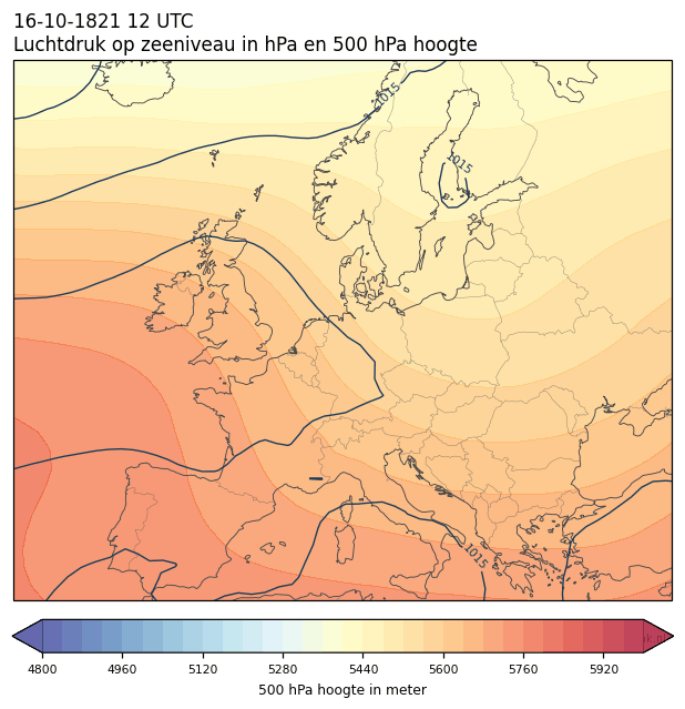 Weerkaart van 16 oktober 1821 om 12 UTC