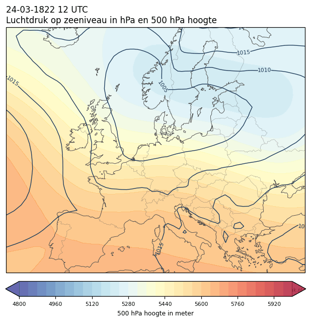 Weerkaart van 24 maart 1822 om 12 UTC