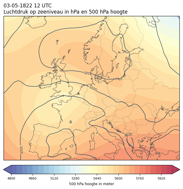 Weerkaart van 3 mei 1822 om 12 UTC