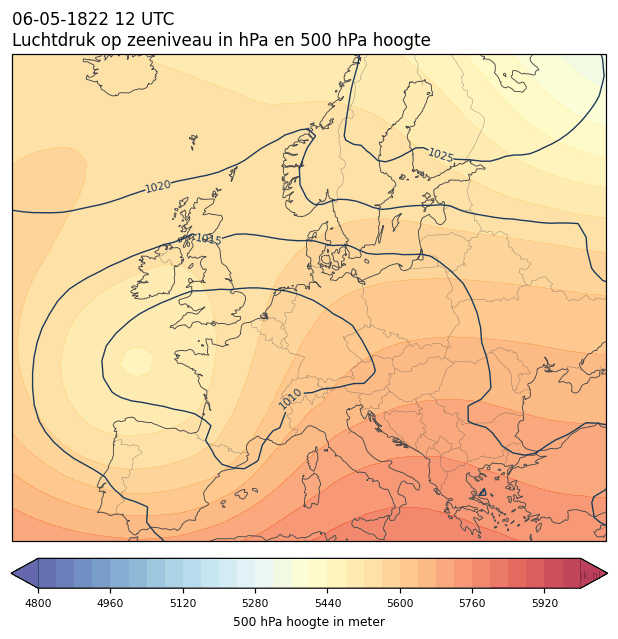 Weerkaart van 6 mei 1822 om 12 UTC