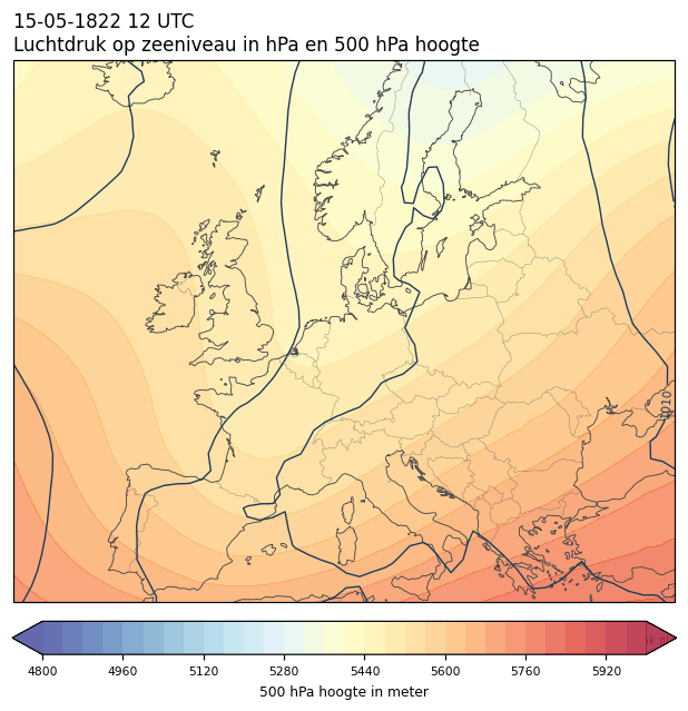 Weerkaart van 15 mei 1822 om 12 UTC