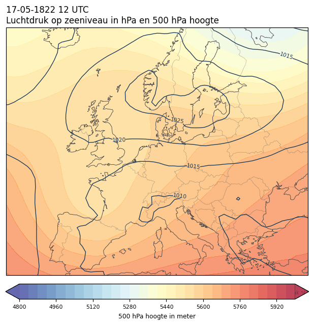 Weerkaart van 17 mei 1822 om 12 UTC