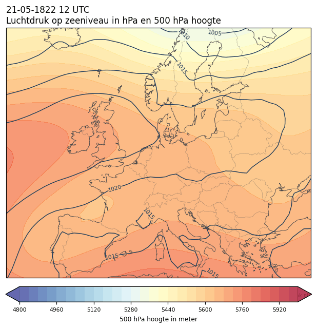 Weerkaart van 21 mei 1822 om 12 UTC