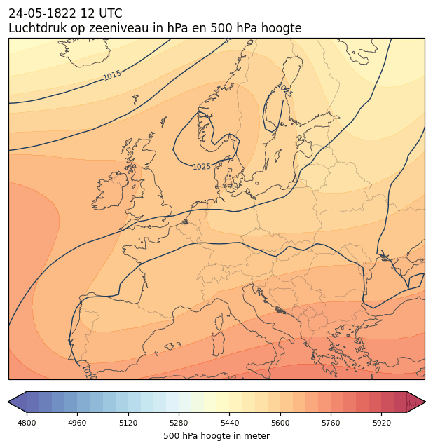 Weerkaart van 24 mei 1822 om 12 UTC