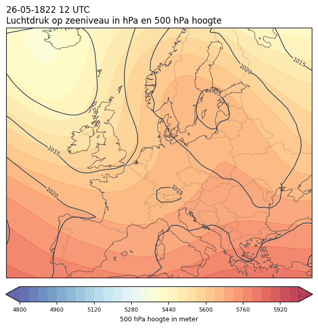 Weerkaart van 26 mei 1822 om 12 UTC