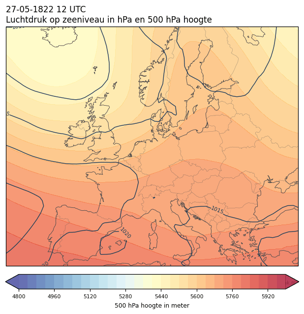 Weerkaart van 27 mei 1822 om 12 UTC