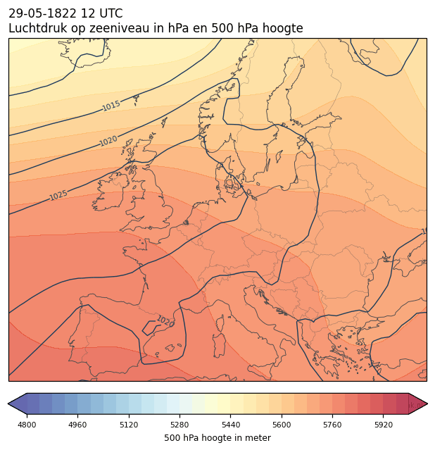 Weerkaart van 29 mei 1822 om 12 UTC