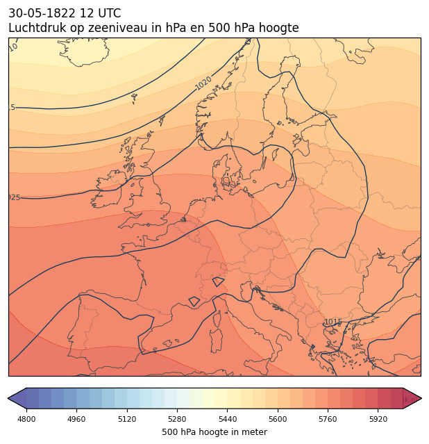 Weerkaart van 30 mei 1822 om 12 UTC
