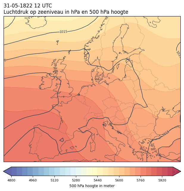 Weerkaart van 31 mei 1822 om 12 UTC