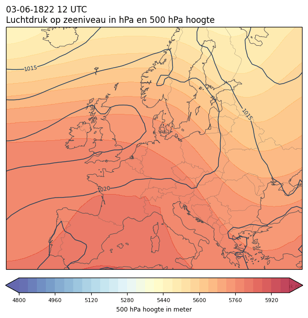 Weerkaart van 3 juni 1822 om 12 UTC