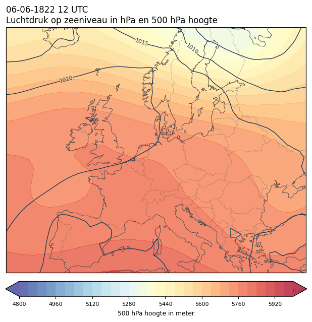 Weerkaart van 6 juni 1822 om 12 UTC