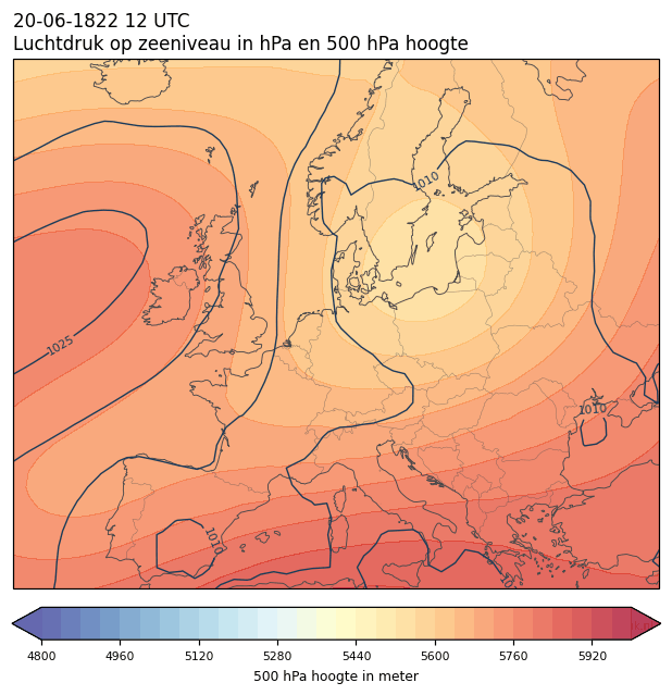 Weerkaart van 20 juni 1822 om 12 UTC