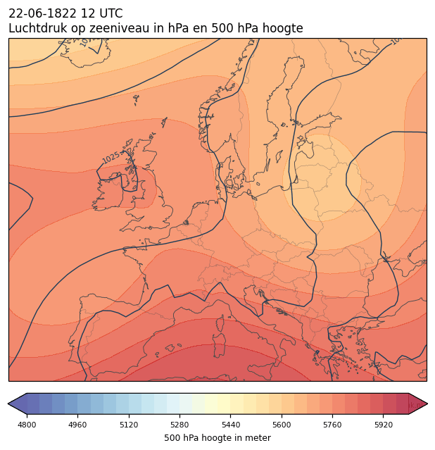 Weerkaart van 22 juni 1822 om 12 UTC