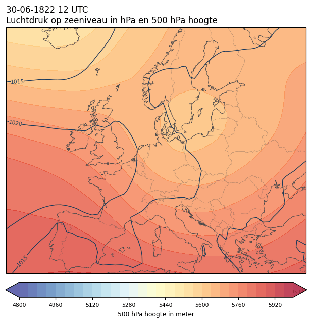 Weerkaart van 30 juni 1822 om 12 UTC