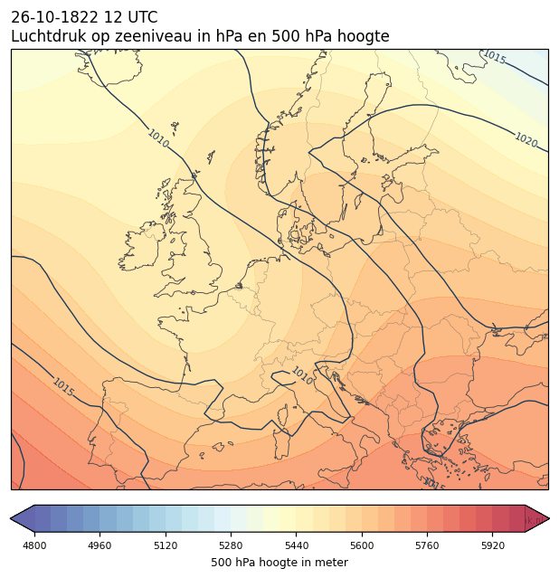 Weerkaart van 26 oktober 1822 om 12 UTC