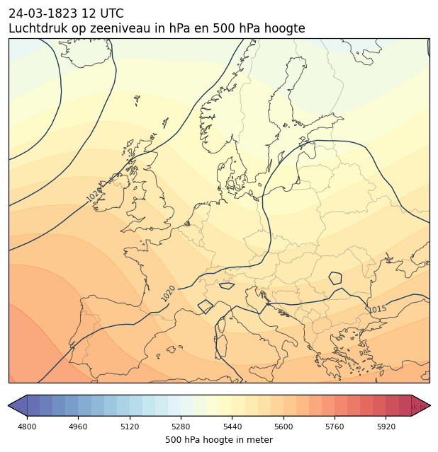 Weerkaart van 24 maart 1823 om 12 UTC