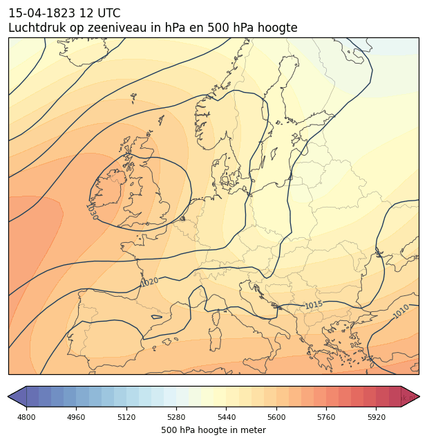 Weerkaart van 15 april 1823 om 12 UTC
