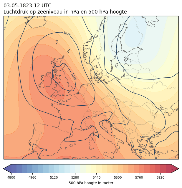 Weerkaart van 3 mei 1823 om 12 UTC