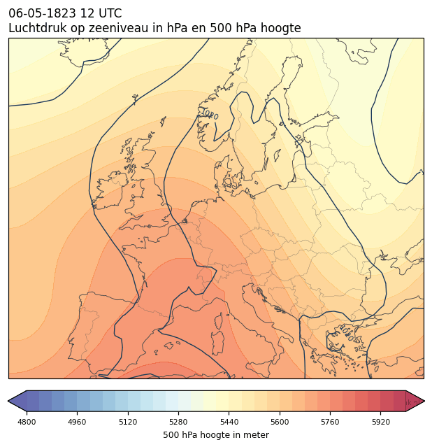 Weerkaart van 6 mei 1823 om 12 UTC