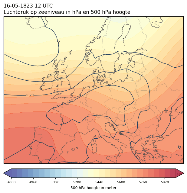 Weerkaart van 16 mei 1823 om 12 UTC