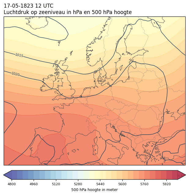 Weerkaart van 17 mei 1823 om 12 UTC