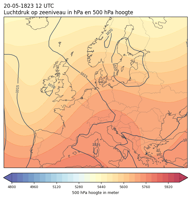Weerkaart van 20 mei 1823 om 12 UTC