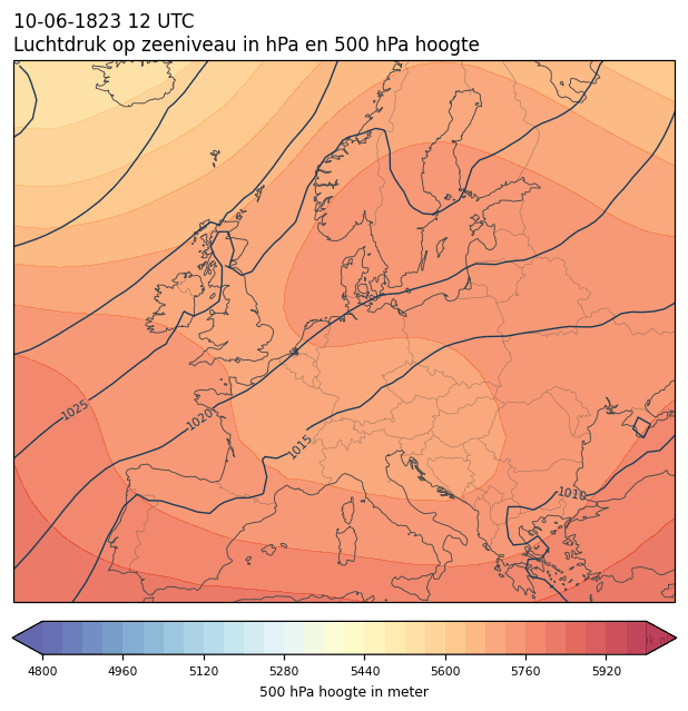 Weerkaart van 10 juni 1823 om 12 UTC