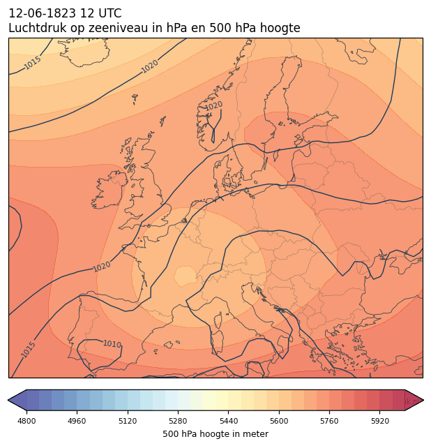 Weerkaart van 12 juni 1823 om 12 UTC