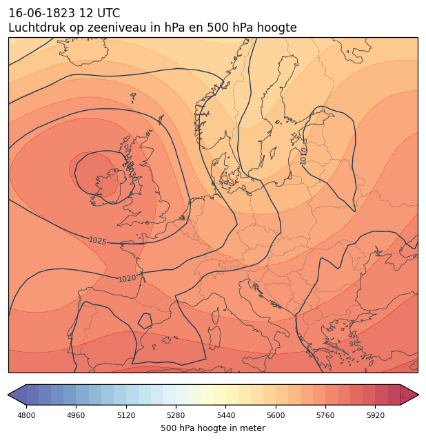 Weerkaart van 16 juni 1823 om 12 UTC