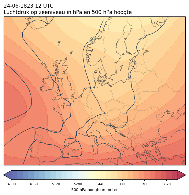 Weerkaart van 24 juni 1823 om 12 UTC