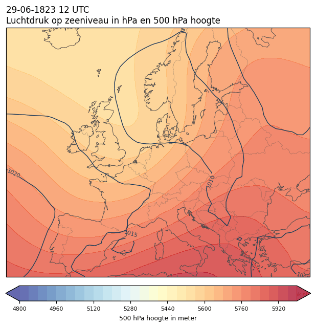 Weerkaart van 29 juni 1823 om 12 UTC
