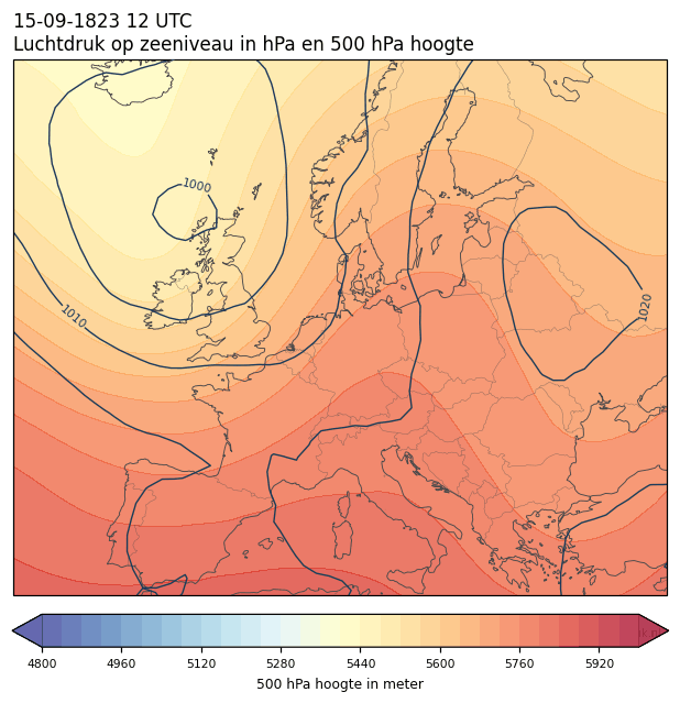 Weerkaart van 15 september 1823 om 12 UTC