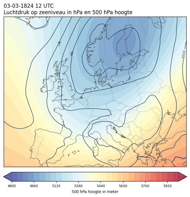 Weerkaart van 3 maart 1824 om 12 UTC