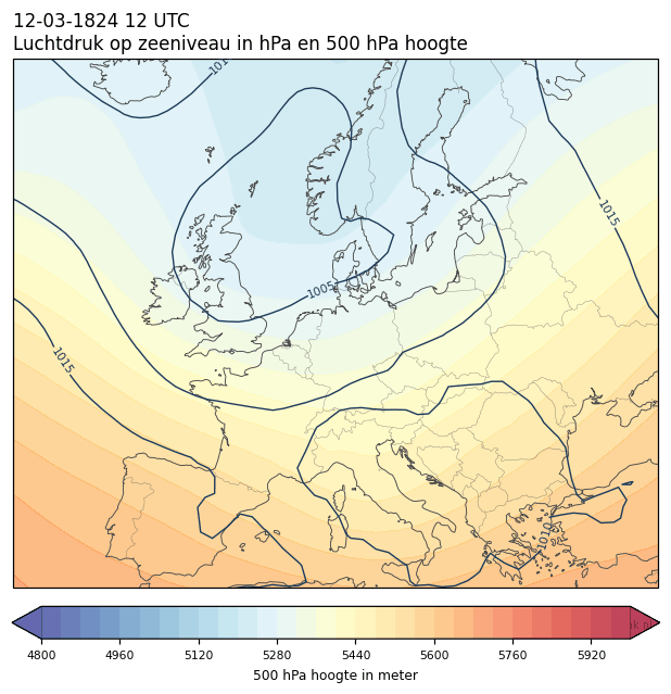 Weerkaart van 12 maart 1824 om 12 UTC