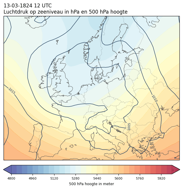 Weerkaart van 13 maart 1824 om 12 UTC