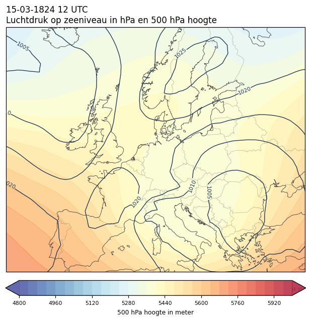 Weerkaart van 15 maart 1824 om 12 UTC