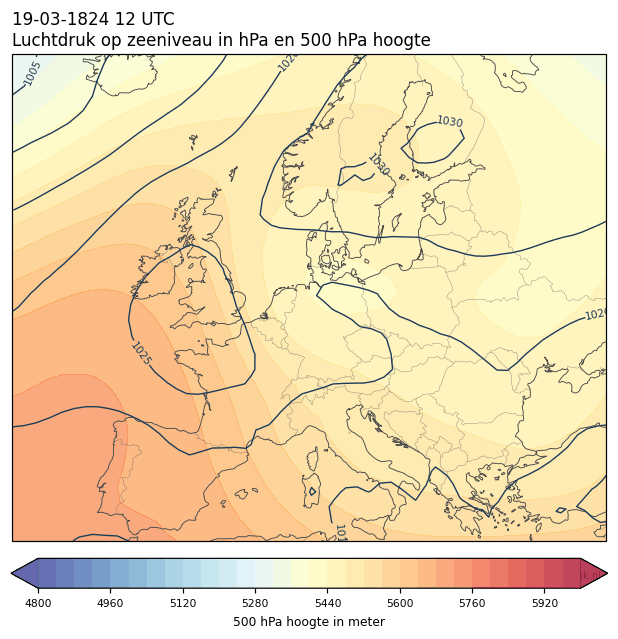 Weerkaart van 19 maart 1824 om 12 UTC