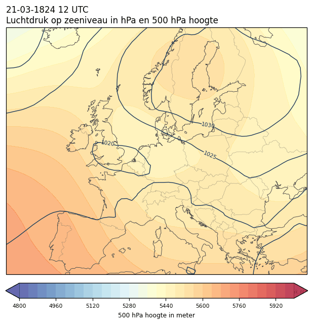 Weerkaart van 21 maart 1824 om 12 UTC