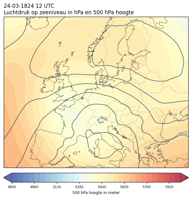 Weerkaart van 24 maart 1824 om 12 UTC
