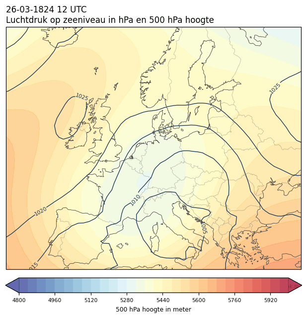 Weerkaart van 26 maart 1824 om 12 UTC